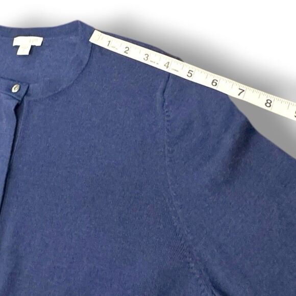 J.Jill Cardigan Blue Button Pocket Knit Long Sweater Cardigan Women’s Sz MT - Picture 6 of 12